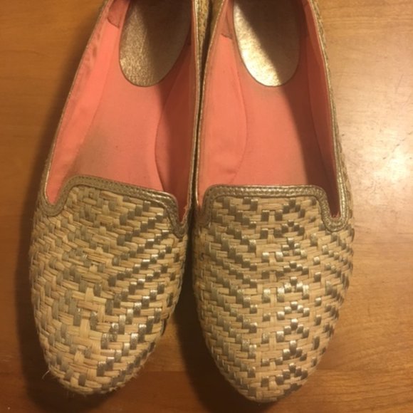 Coach Woven Straw and Gold Loafer - Picture 2 of 8
